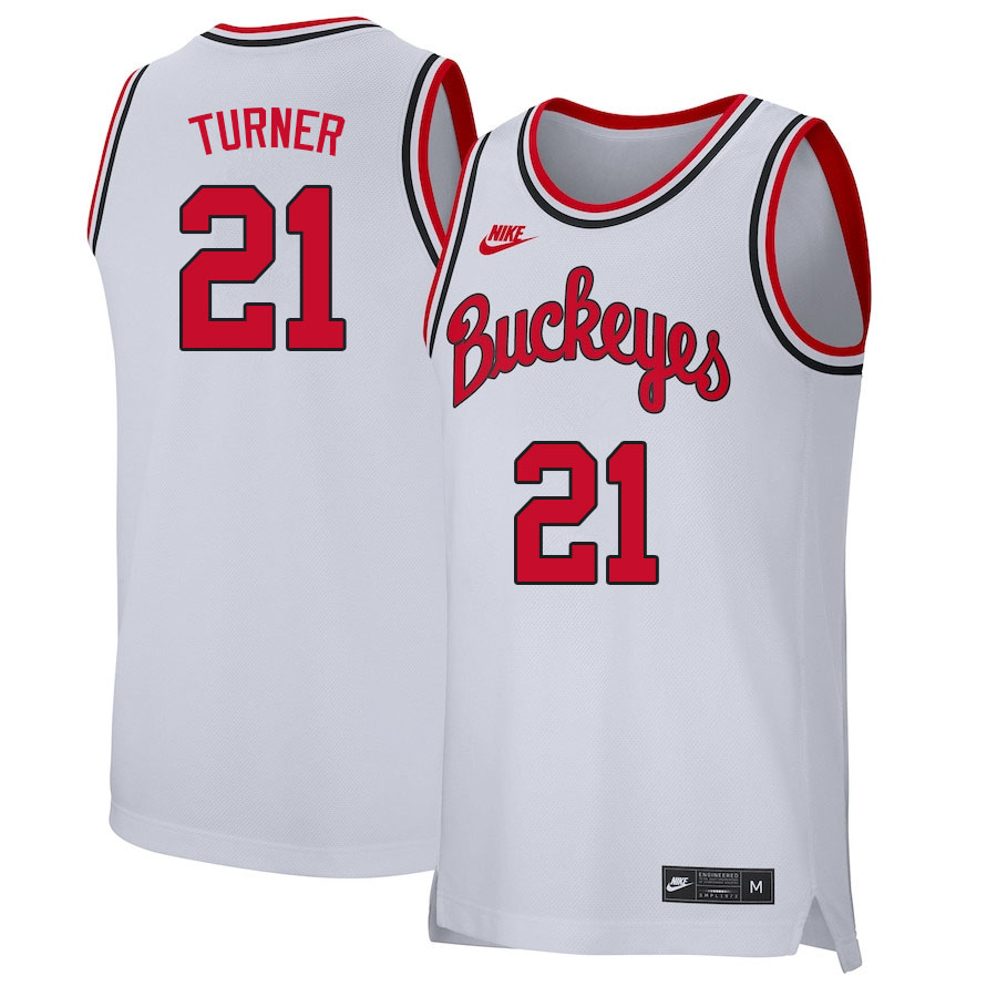 Men #21 Evan Turner Ohio State Buckeyes College Basketball Jerseys Sale-Retro White